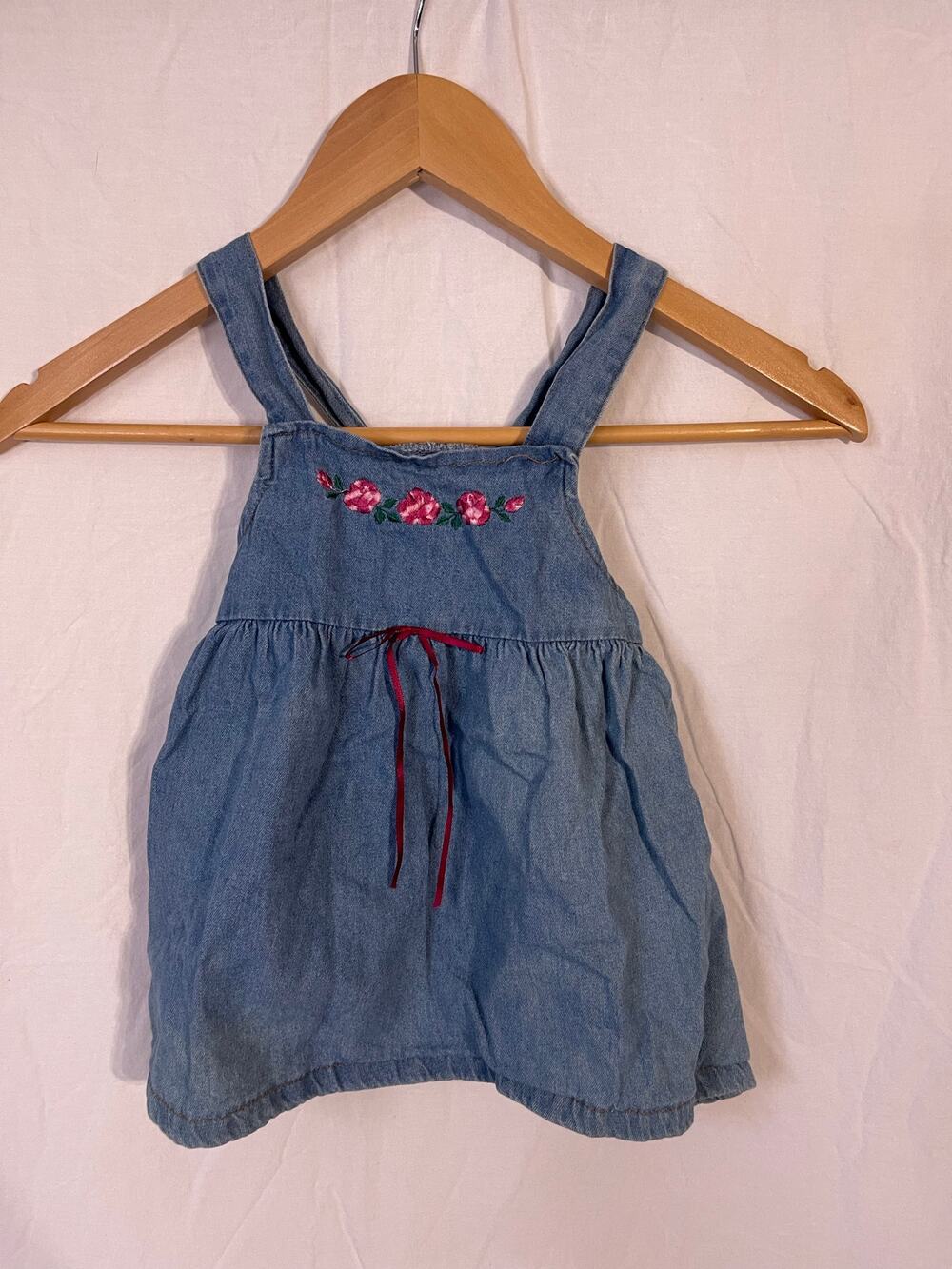 Vintage girls embroidered denim dress
